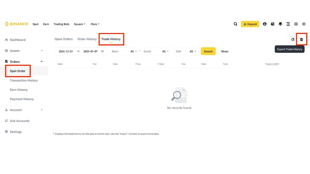 Binance ట్రేడ్ హిస్టరీ ఎక్స్‌పోర్ట్: ITR Schedule VDA కోసం ఏ రికార్డులు దాచాలి